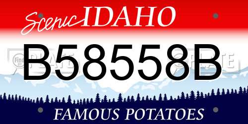 B58558B Idaho License Plate