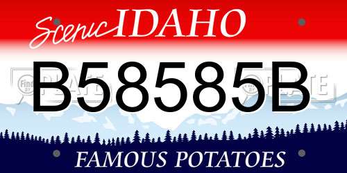 B58585B Idaho License Plate
