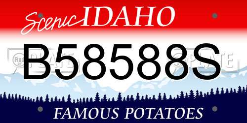 B58588S Idaho License Plate