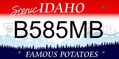 B585MB Idaho License Plate