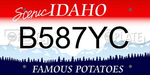 B587YC Idaho License Plate