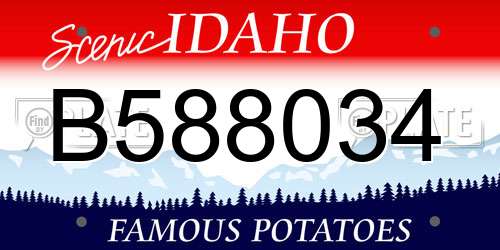 B588034 Idaho License Plate