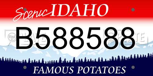 B588588 Idaho License Plate