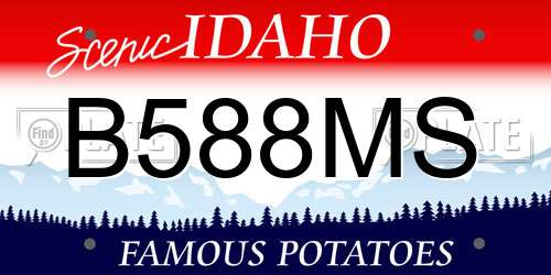 B588MS Idaho License Plate