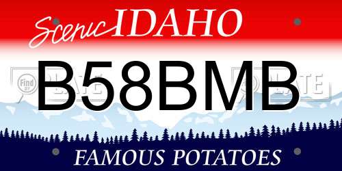 B58BMB Idaho License Plate