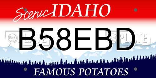 B58EBD Idaho License Plate