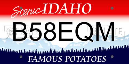 B58EQM Idaho License Plate