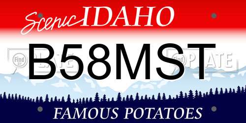 B58MST Idaho License Plate