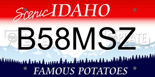 B58MSZ Idaho License Plate