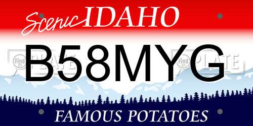B58MYG Idaho License Plate