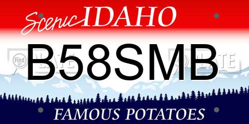 B58SMB Idaho License Plate