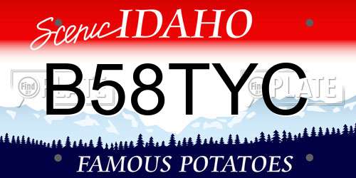 B58TYC Idaho License Plate