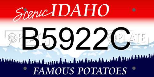 B5922C Idaho License Plate