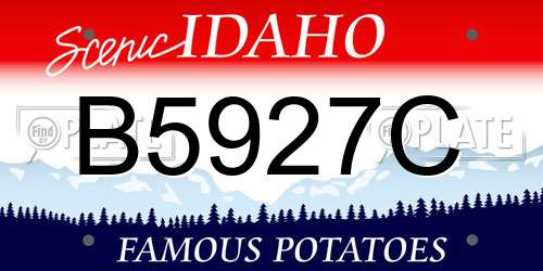 B5927C Idaho License Plate