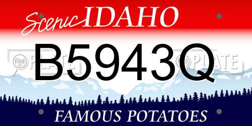 B5943Q Idaho License Plate