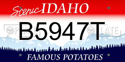 B5947T Idaho License Plate