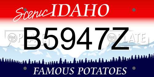 B5947Z Idaho License Plate