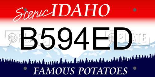 B594ED Idaho License Plate