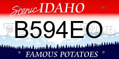 B594EO Idaho License Plate