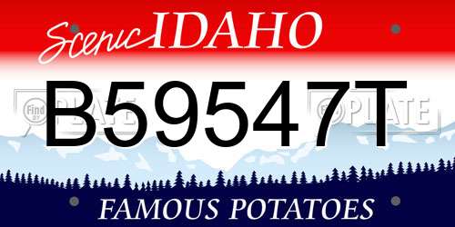 B59547T Idaho License Plate