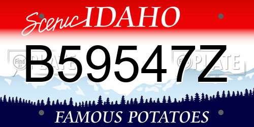 B59547Z Idaho License Plate