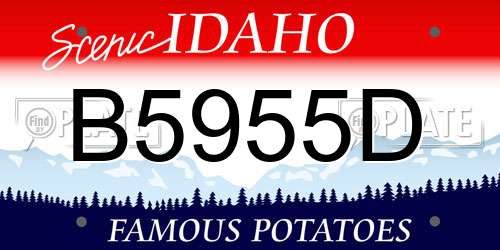 B5955D Idaho License Plate