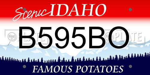 B595BO Idaho License Plate