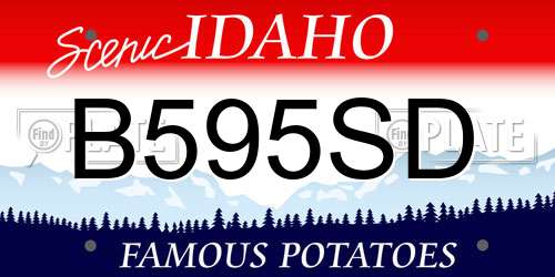 B595SD Idaho License Plate