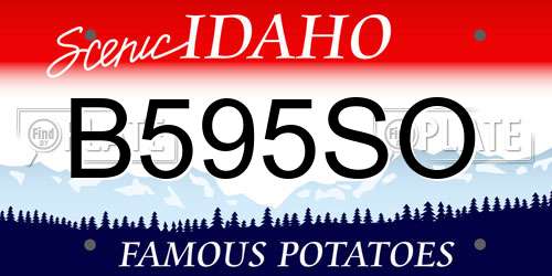 B595SO Idaho License Plate