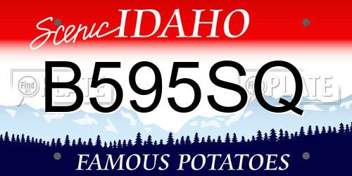 B595SQ Idaho License Plate