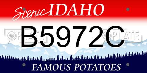 B5972C Idaho License Plate