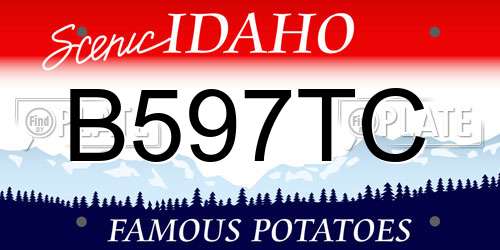 B597TC Idaho License Plate