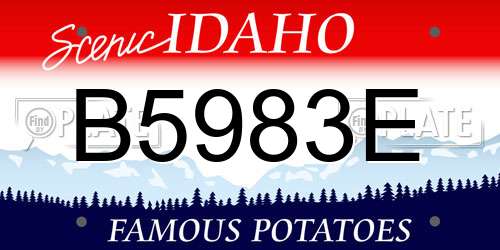 B5983E Idaho License Plate