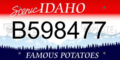 B598477 Idaho License Plate