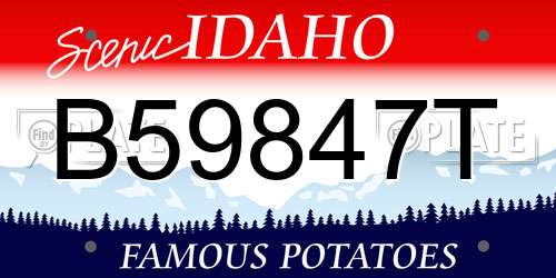 B59847T Idaho License Plate