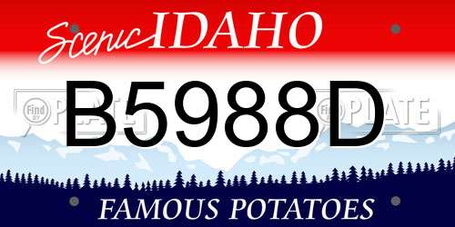 B5988D Idaho License Plate