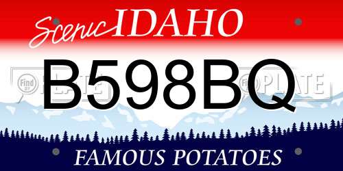 B598BQ Idaho License Plate