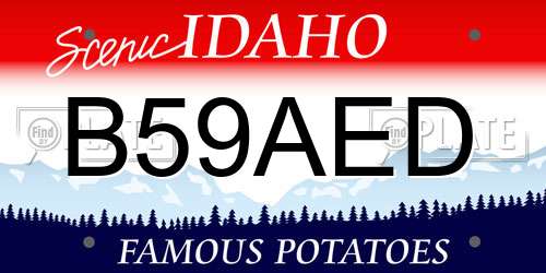 B59AED Idaho License Plate