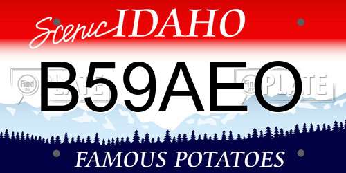 B59AEO Idaho License Plate