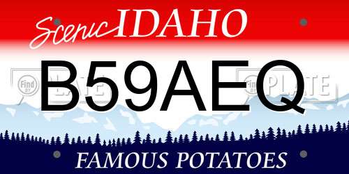 B59AEQ Idaho License Plate