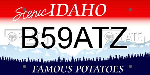 B59ATZ Idaho License Plate