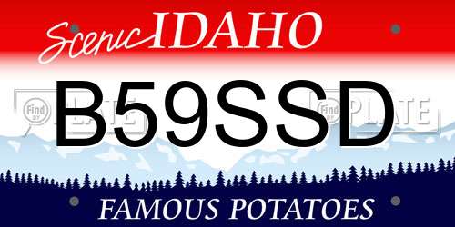 B59SSD Idaho License Plate