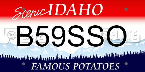 B59SSO Idaho License Plate