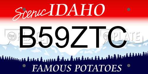 B59ZTC Idaho License Plate