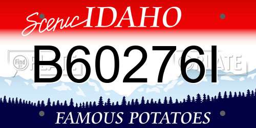 B60276I Idaho License Plate