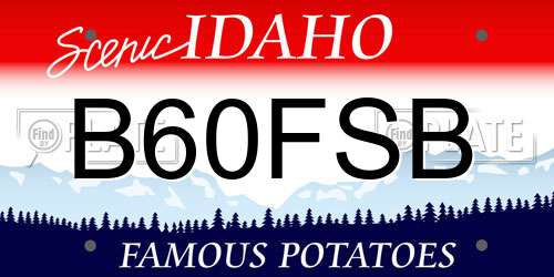 B60FSB Idaho License Plate