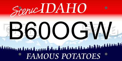 B60OGW Idaho License Plate