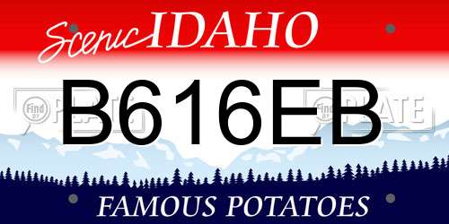 B616EB Idaho License Plate