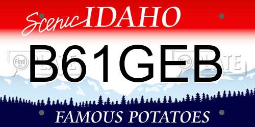 B61GEB Idaho License Plate
