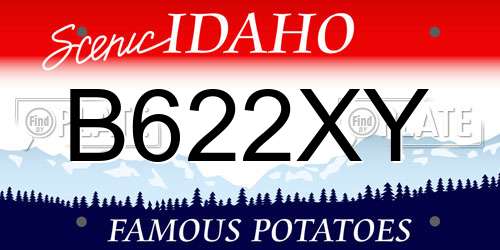 B622XY Idaho License Plate